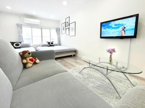 TV a/nebo společenská místnost v ubytování guesthouse Nakatsu