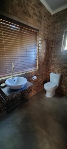 a bathroom with a sink and a toilet at Nerina 662 in Leeupoort