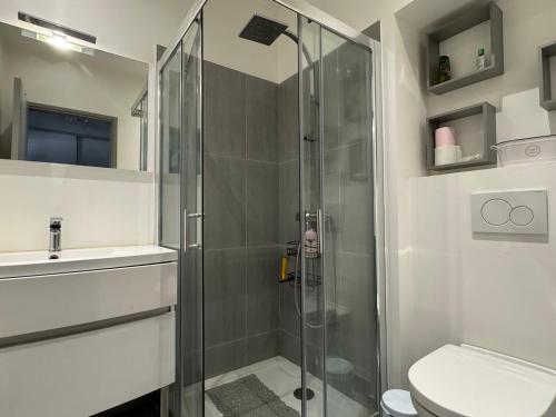 Koupelna v ubytování Superbe T2 lumineux et confortable avec prestations de qualité à Aix-les-Bains ! - FR-1-555-46