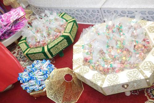 two boxes of candy on top of a table at Hotel OUM EL FADL in Fkih Ben Salah