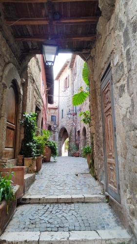 an alley with an archway in an old building at L'Arco nel Borgo in Sacrofano