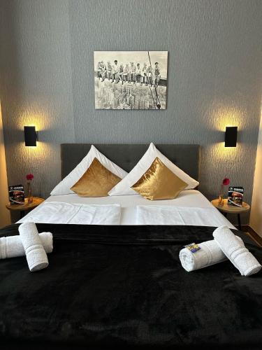 Katil atau katil-katil dalam bilik di Hotel Restaurant zum Löwen