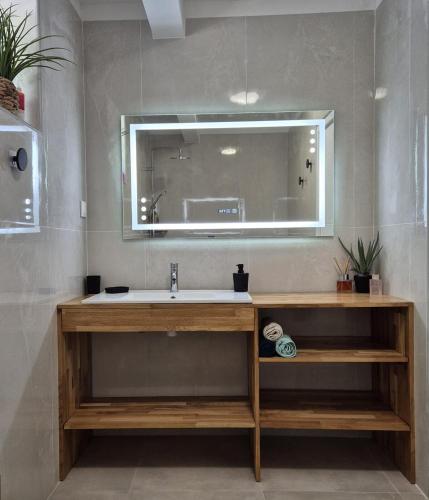 Et badeværelse på Appartement vue mer