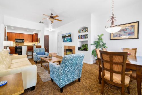 a living room with a couch and a table at LV262 2BR 2BA Legacy Villa with Mnt Views in La Quinta