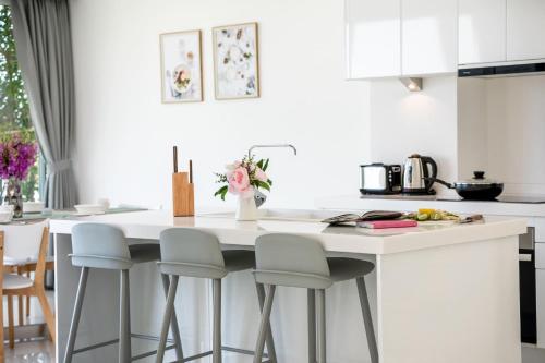 Dapur atau dapur kecil di Villa The Wave