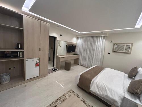 Televisyen dan/atau pusat hiburan di استديو فاخر اثاث عصرى - Luxury studio with modern furniture