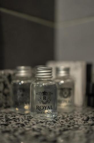 a group of glass jars sitting on a counter at Синевирський Перевал in Synevyr