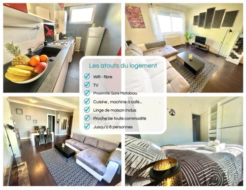 un collage de photos d'un salon et d'un salon dans l'établissement 