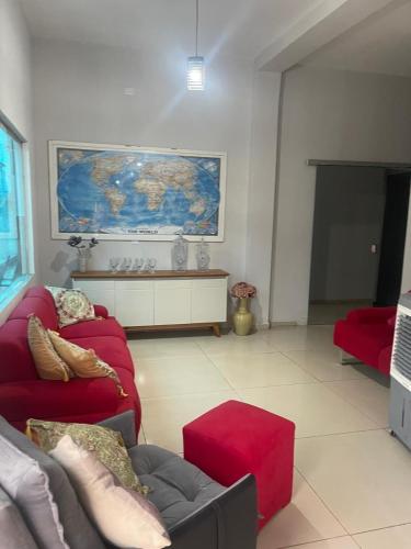 Χώρος καθιστικού στο Quarto em frente aeroporto Efatá Shalom