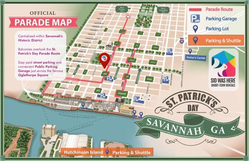 a map of the pandamitemite map at Walk To Bars Shopping River Street!-3 in Savannah