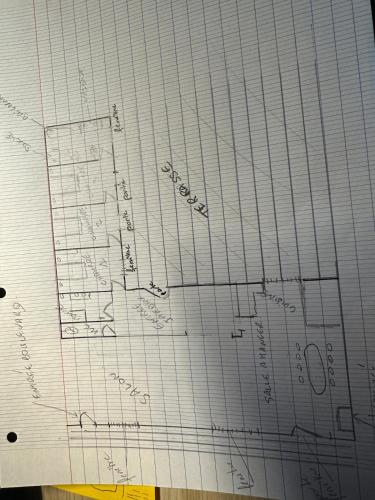 un morceau de papier avec des dessins dessus dans l'établissement Villa Les Planches proche Place Morny, à Deauville