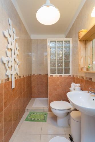 a bathroom with a toilet and a sink at Apartamento Hércules in Costa Del Silencio