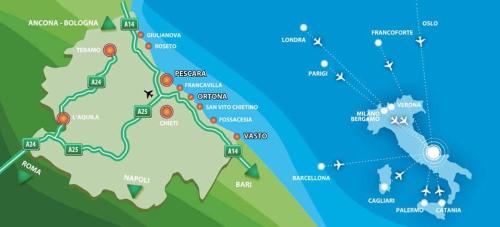 a map of the amazon redeemer trail at Al Faro Bianco B&B e Residence con parcheggio in Vasto