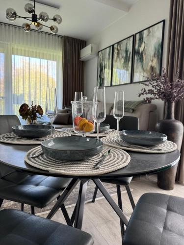 พื้นที่นั่งเล่นของ White Pearl Apartment