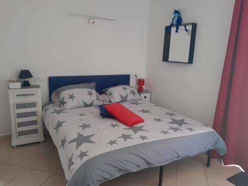 Postel nebo postele na pokoji v ubytování La Rana Azul