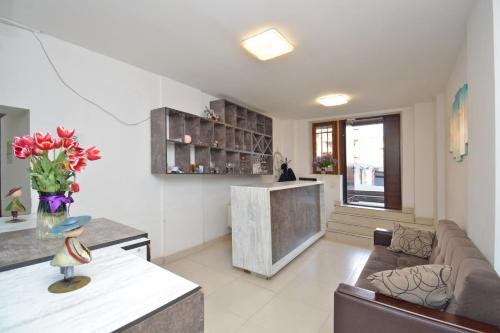 Kuchyň nebo kuchyňský kout v ubytování hotel Pushkin