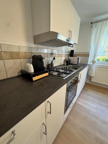 Η κουζίνα ή μικρή κουζίνα στο Modernes Apartment Offenbach, nähe Frankfurt Messe