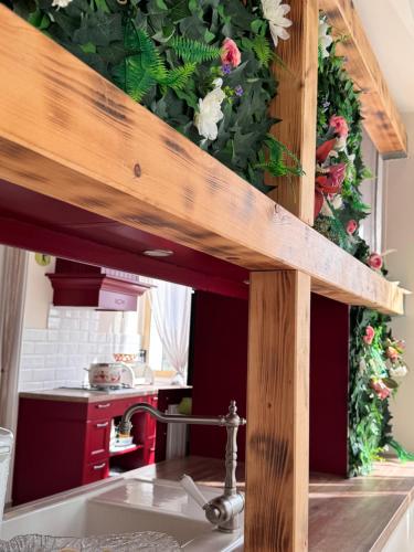 a kitchen with a sink and a counter top with a kitchen at Ferienhaus in Kroatien für 9 Personen in Maslenica