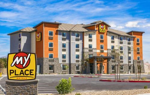 a hotel with a my place sign in front of it at My Place Hotel-North Las Vegas, NV in Las Vegas