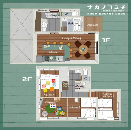 a floor plan of a small house with at ナカノコミチ Nakanokomichi in Tokyo