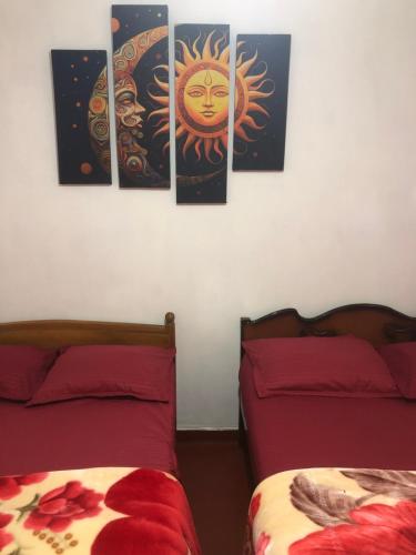 Postel nebo postele na pokoji v ubytování Mountain view homestay