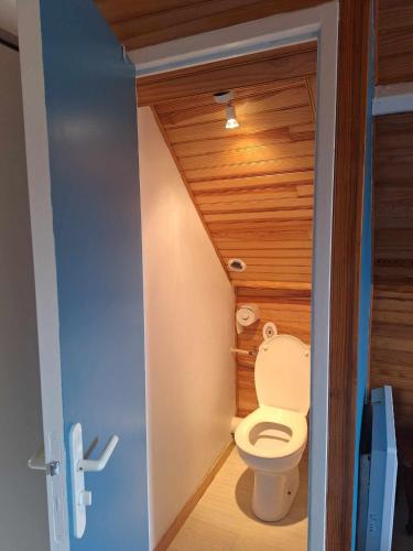 Elle comprend une petite salle de bains pourvue de toilettes. dans l'établissement Maison en plein coeur du centre historique, à Malestroit