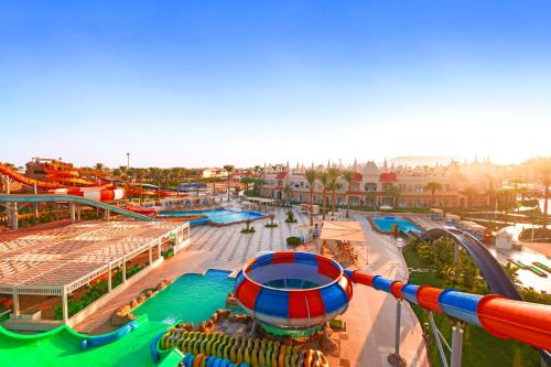 an empty water park with a roller coaster at Pickalbatros Aqua Park Sharm El Sheikh in Sharm El Sheikh
