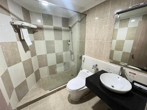 Koupelna v ubytování Manise Hotel