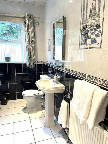 a bathroom with a white toilet and a sink at The Gantocks in Fort William