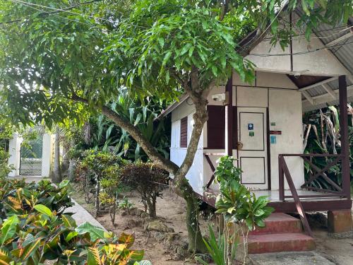 a small house with a tree in front of it at Yoga Dreams Negril in Negril