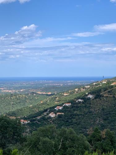 ル・ブールーにあるStudio spacieux climatiséの木々や家々のある谷の上空からの眺め