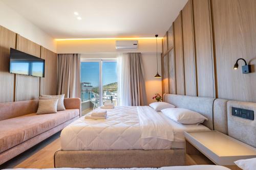 Postel nebo postele na pokoji v ubytování Heksamil Hotel