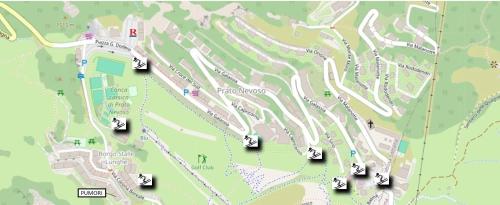 a map of a park with cars on it at Borgo Stalle in Prato Nevoso