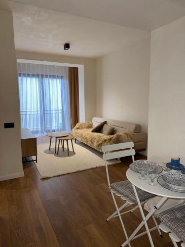 Ruang duduk di Buffalo Apartment