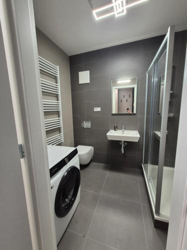 Koupelna v ubytování Alfa Apartment Free Parking Air Condition