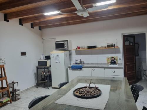 a kitchen with a table with a bowl of food on it at Loft San Francisco, Cordoba in San Francisco