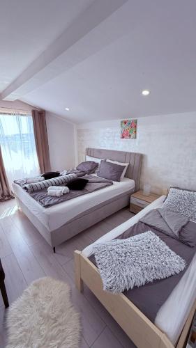 a bedroom with two beds in a room at Vila Neyra in Pula