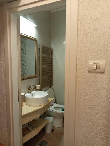 a bathroom with a sink and a toilet at Toni s Luxury Central Place in Braşov