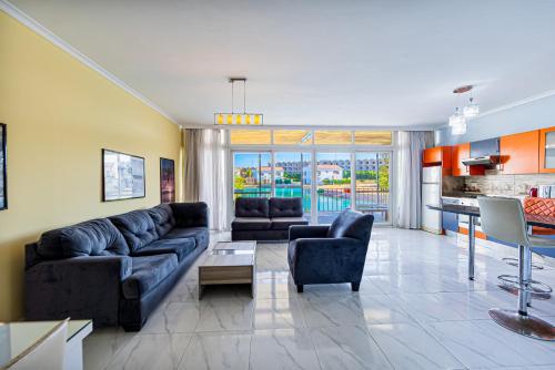 a living room with a couch and a table at Villa on Red Sea in Hurghada