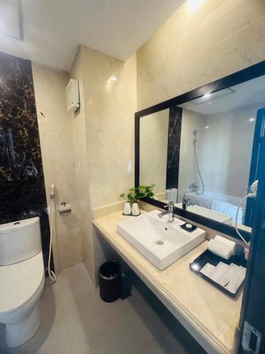 Koupelna v ubytování Muong Thanh Vinh Hotel