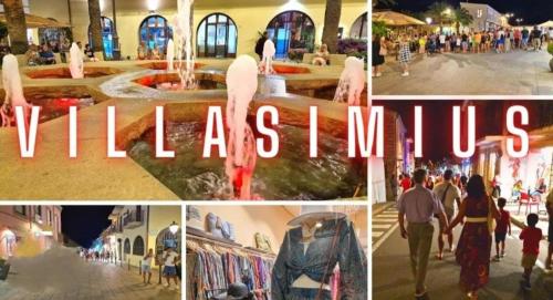 a collage of photos of a city with the words villages at Gamm Simius Home Holiday in Villasimius