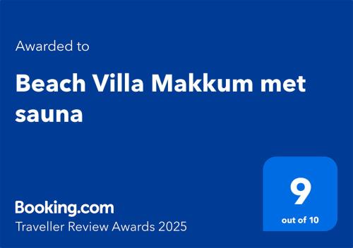a screenshot of a cell phone with the textouched to beach villa milka at Beach Villa Makkum met sauna in Makkum