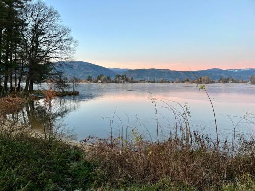 a large body of water with mountains in the background at U Hastrmana v pivovárku in Hroznětín