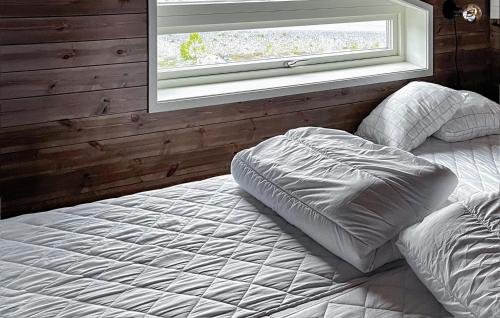 a bed in a bedroom with a window at Awesome Apartment In Idre With Sauna in Idre