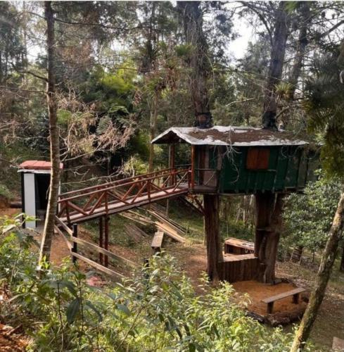 a tree house in the middle of a forest at Refugio en el Árbol in Guarne