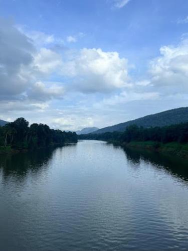 a view of a river with trees in the distance at Mamalakandam - Egg House - in Diya Homestay in Mamalakandam