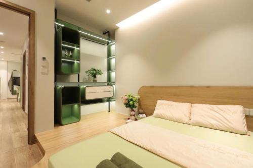Ένα ή περισσότερα κρεβάτια σε δωμάτιο στο Onsen Ecopark Home