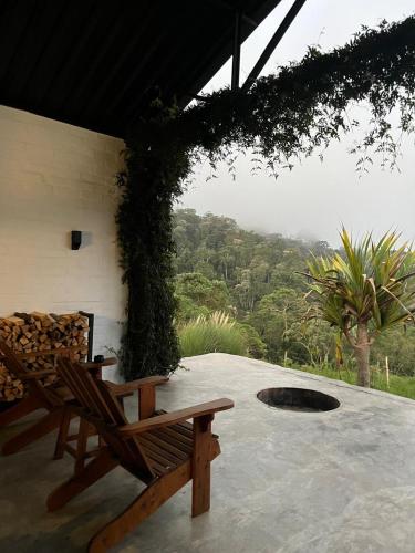 Landskap semula jadi dekat dengan chalet