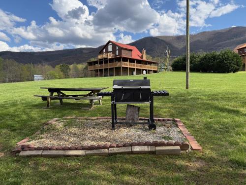 En generel udsigt til bjerge eller udsigt til bjerge taget fra feriehuset