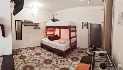 Postel nebo postele na pokoji v ubytování Cozy Studio Wkitchen Isla Mujeres Punta Norte